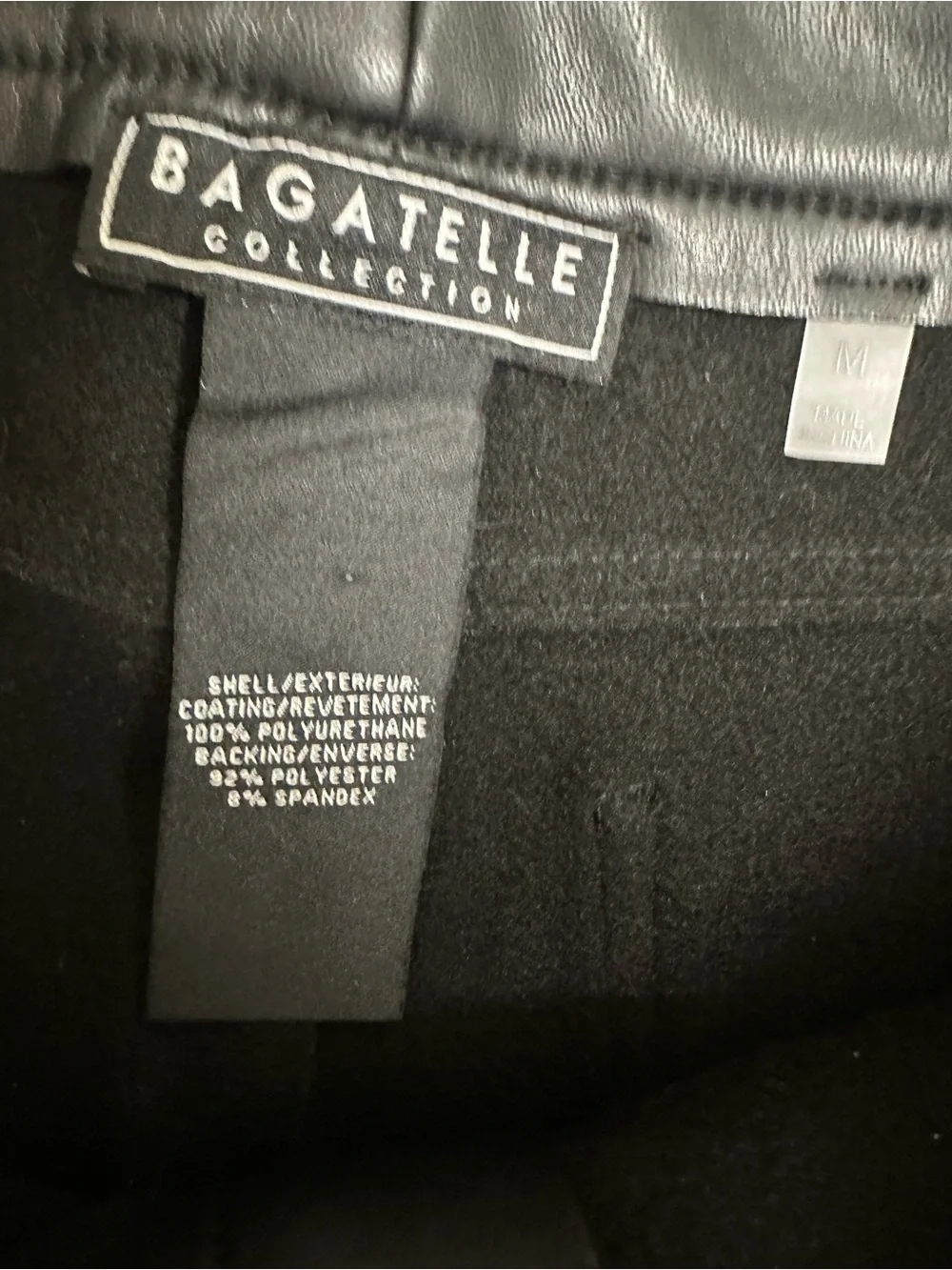 Bagatelle Collection Black Faux Leather Pants